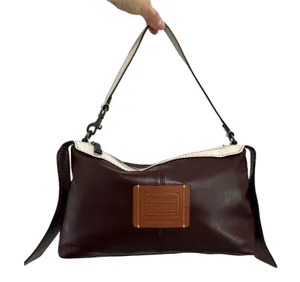 COACH 1941 Bandit Hobo Bag Leather Oxblood Burgundy/Ivory Pouch - Good Condition thumbnail 1