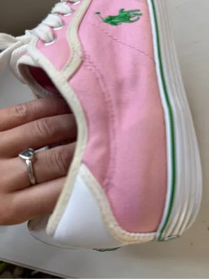 90's Polo Ralph Lauren light pink Canvas sneakers (size 8) vintage preppy Y2K thumbnail 4