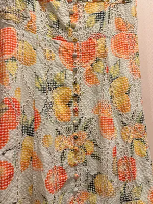 Anthropologie White Ruffled Eyelet Floral Embroidered Dress thumbnail 14