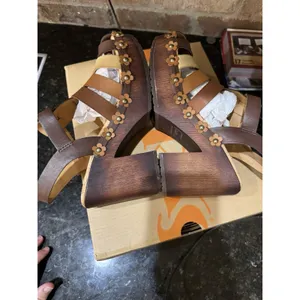KORKS Kork-Ease Willow Brown Chunky Heel Platform Sandal Clog Size 6 Boho Hippie thumbnail 6