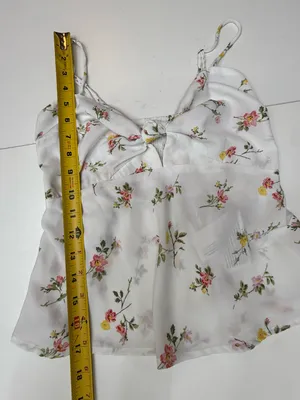 Abercrombie & Fitch White Floral Tie-Front Cami size XS thumbnail 8