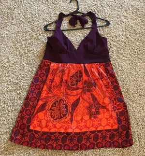 Studio‎ Y New Without Tag Maroon Handkerchief Y2K Halter Top Paisley Printed thumbnail 1