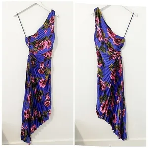 NWT Dress Forum VIOLET FLORAL ASYMMETRIC ONE SHOULDER MAXI DRESS Small S thumbnail 2
