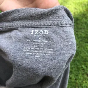 IZOD GREY QUARTER SNAP BUTTON UP LONG SLEEVE TOP thumbnail 4
