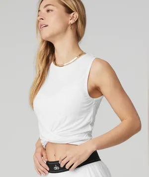 NWT Alo Yoga Cover Tank White Size L thumbnail 1