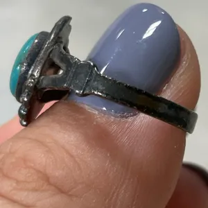 Vintage Turquoise and Sterling Silver Ring Womens Southwestern Western Native thumbnail 3