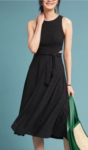 Anthropologie Hutch eyelet cut out midi dress thumbnail 1