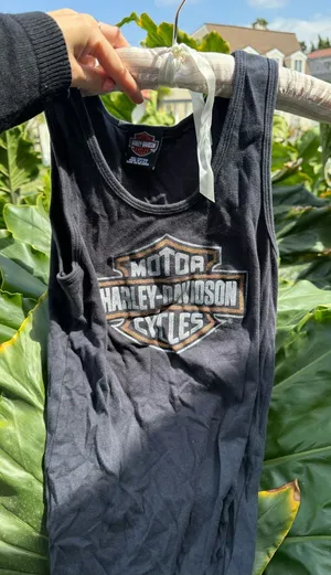 Harley-Davidson Black Tank with White and Orange Logo thumbnail 1
