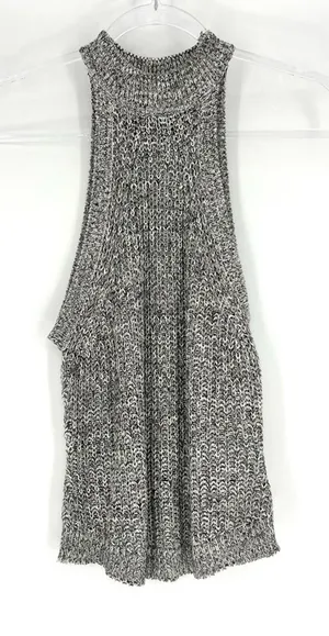 Lovemarks Chunky Knit Halter High Neck Sleeveless Sweater Heather‎ Grey S thumbnail 1