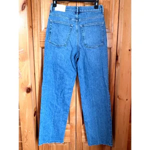 Everlane The Way-High Jean 27L Distressed Raw Hem Straight Leg Blue Denim 27 L thumbnail 10