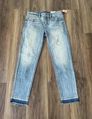 Cosmic Blue Love Jeans Size 27 Fringe Hem‎ NEW thumbnail 1
