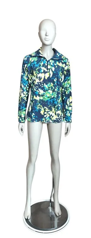 Columbia Blue, Yellow and White Patterned Pullover thumbnail 1