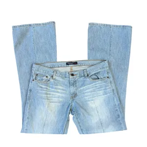 Vintage American Eagle Y2K Flare Jeans Women's 10 Low Rise Seamed Light Wash thumbnail 3
