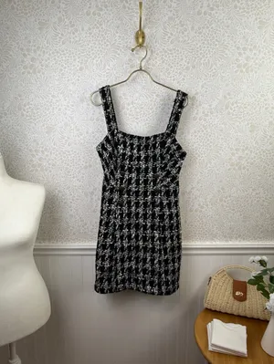 Maeve by Anthropologie Black and White Tweed Mini Dress - Size - 10 thumbnail 5