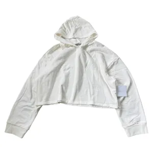 NEW Beyond Yoga Happiness Crop Hoodie Fresh Snow Cream Ivory thumbnail 1