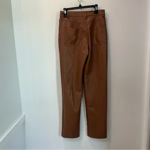 Artizia Wilfred The Melina Vegan Leather Pants Cognac Brown Womens Size 0 thumbnail 4