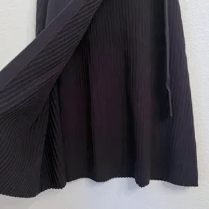 Pari Desai Wrap Midi Skirt M Ribbed Knit Academia Office Preppy $365 Navy Blue thumbnail 5
