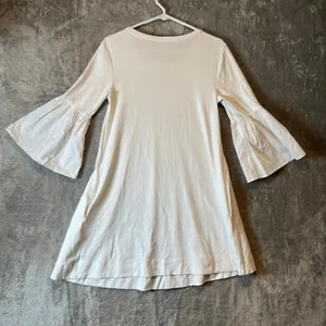 Peruvian Connection Pima Cotton Catania Dress Bell Sleeves Size XS‎ White thumbnail 4