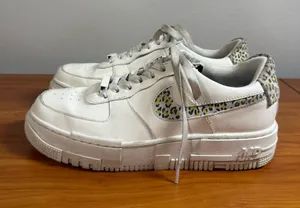 Nike Air Force 1 Low Pixel White Leopard Women's Sneaker DH9632-101 Size 9.5 thumbnail 1