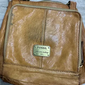 Fossil Tan Leather Crossbody Bag Adjustable Distressed thumbnail 4