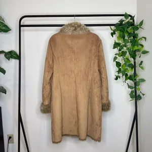 Anne Klein Trendy Faux Suede Penny Lane Coat size L Large Boho Western Shaggy thumbnail 2