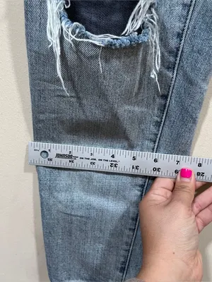 Pistola Distressed Patched High Rise Jeans Light Wash Size 26 EUC thumbnail 4