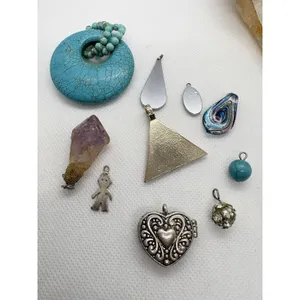 Mixed Pendant‎ Charm Lot Faux Turquoise Crystal Heart Locket Evil Eye Abalone thumbnail 7