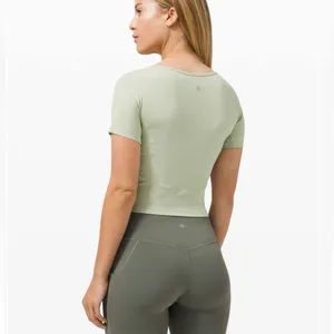 Lululemon Nulu Cropped Slim Yoga Short Sleeve | Green Fern thumbnail 4