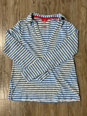 Joules Blue and White Striped V thumbnail 1