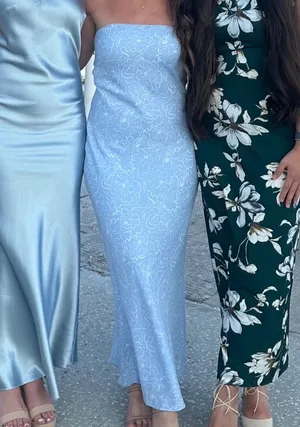 Grey bandit strapless maxi dress thumbnail 3