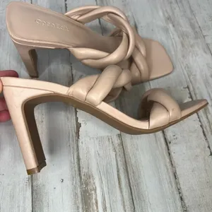 Open Edit Remmy Twist Heeled Sandals Women’s Size 6.5M Beige Heel Shoes thumbnail 6
