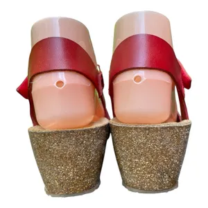 OTBT Red Leather Harriet Strap Wedge Sandal Euro Vacation Retro Boho Comfort 6M thumbnail 10