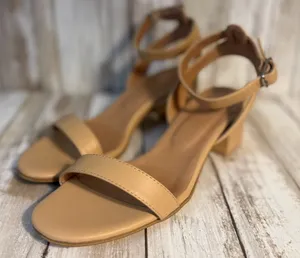 J. Jill‎ Ariane Taupe Leather Open Toe Block Heel Sandals Size 8 thumbnail 1