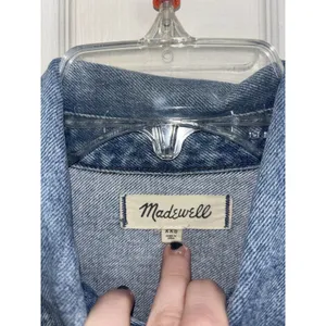 Madewell Denim Long Sleeve Romper Burnham Wash XXS Utility Workwear thumbnail 3