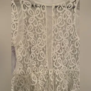 Urban Outfitters Kimchi Blue Short Sleeve Lace Blouse, White Size M thumbnail 5