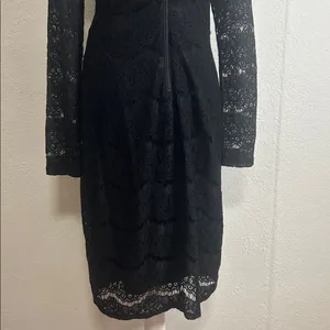 Xhilaration Women Black Lace Long Sleeve Dress Size M LACE thumbnail 6
