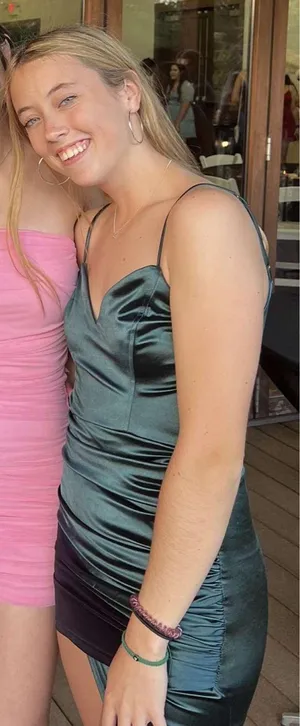 Lucy in the Sky Mini Dress satin green thumbnail 2