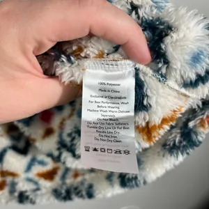 Eddie Bauer Aztec Western Printed Sherpa Teddy Quarter Zip Pullover Sweatshirt L thumbnail 4