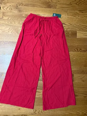 Red Wild Fable linen pants thumbnail 1