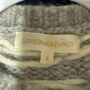 LoveShackFancy Rosie Pointelle Grey/GrayAlpaca Wool Pullover Sweater (S) thumbnail 7