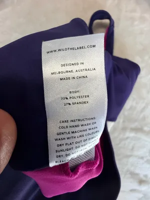 Colorblock Scoop Support Sports Bra — Magenta, Navy & White thumbnail 5