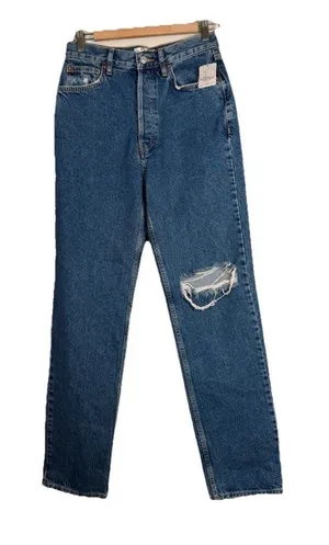 Free People Jeans‎ We The Free Women’s Size 27 The Lasso Sapphire Blue Boho NWT thumbnail 1
