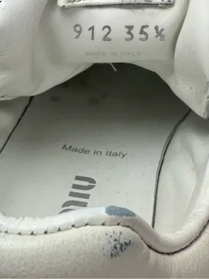 Miu Miu White Leather Logo Low Top Sneakers Made in Italy SIZE 35.5 thumbnail 10