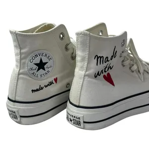 Converse Chuck Taylor All Star Made With Love White Lace Up Sneakers Shoes Sz 7 thumbnail 6