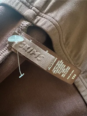 SKIMS Faux Leather Tube Top in Cocoa Sz. XXS thumbnail 6