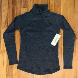 NWT Gray RBX Prime Ready To Roll Fleece Zip Mock Neck Pullover thumbnail 1