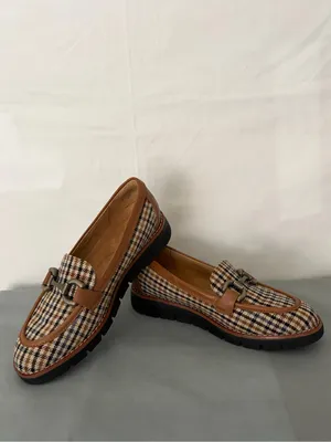 Easy Spirit Women’s size 7.5M Plaid Loafers Buckle Platform (B206) thumbnail 4