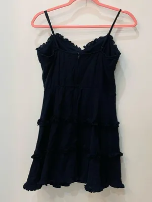 francesca's navy blue tiered dress sz small thumbnail 2