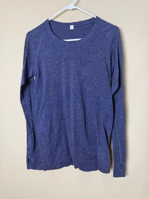 Lululemon Swiftly Tech Round Neck Navy Blue Heather Size 10 thumbnail 2