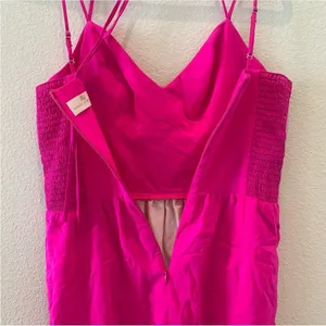 Amanda Uprichard Barbie Hot Pink Mini Dress silk M thumbnail 8